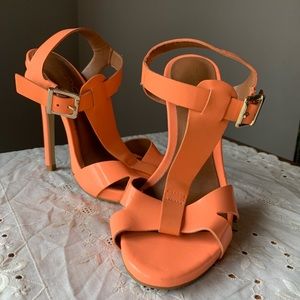 Ankle strap coral heels